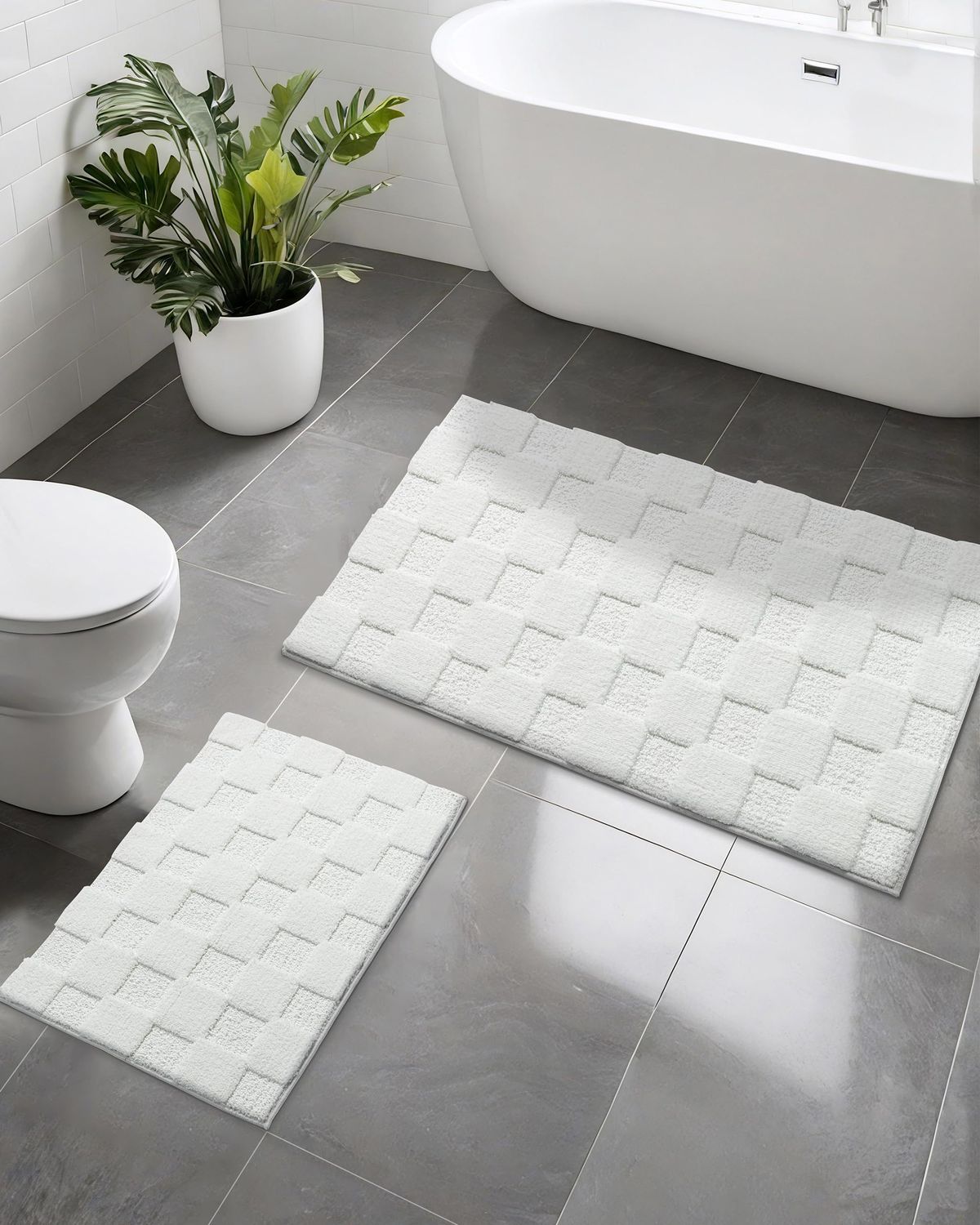 Fifth Element Soft Woven Texture Bath Mat Set