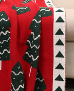 Fifth Element Red Christmas Tree Knitted Throw
