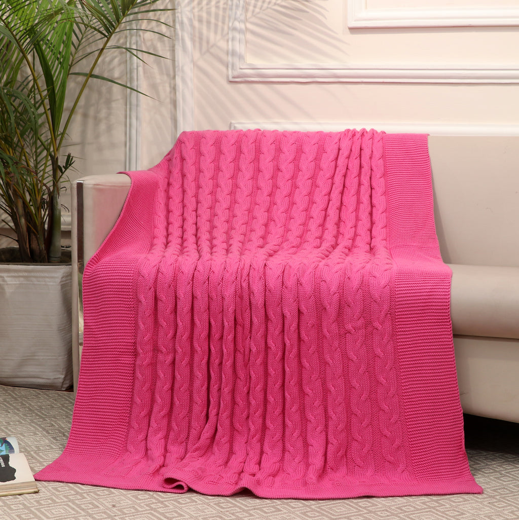 Fifth Element Soft Luxe Cable Knit Throw