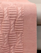 Fifth Element Blush Petal Weave Knit Throw