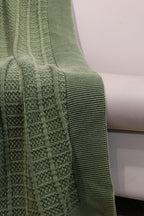 Fifth Element Olive Textured Grid-Knit Throw
