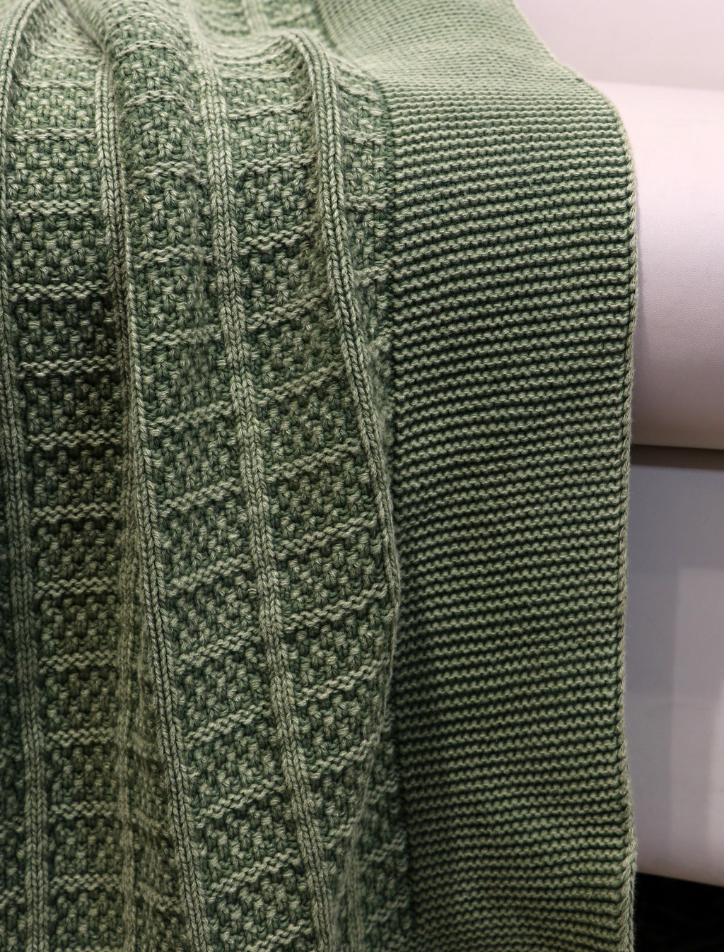 Fifth Element Olive Textured Grid-Knit Throw