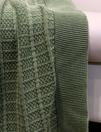 Fifth Element Olive Textured Grid-Knit Throw