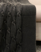 Fifth Element Charcoal Luxe Knot-Knit Throw