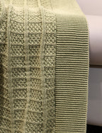 Fifth Element Sage Textured Grid-Knit Throw