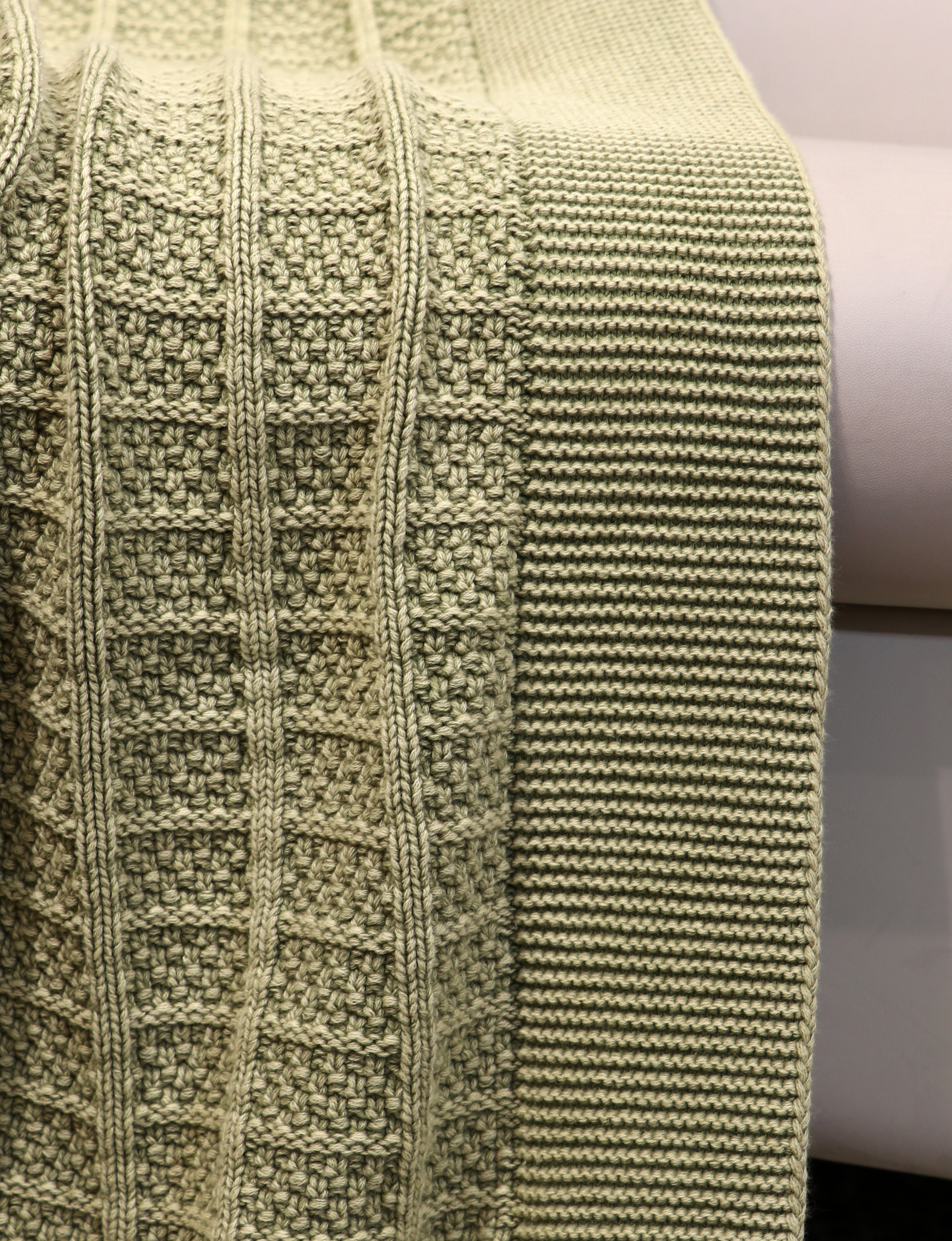 Fifth Element Sage Textured Grid-Knit Throw