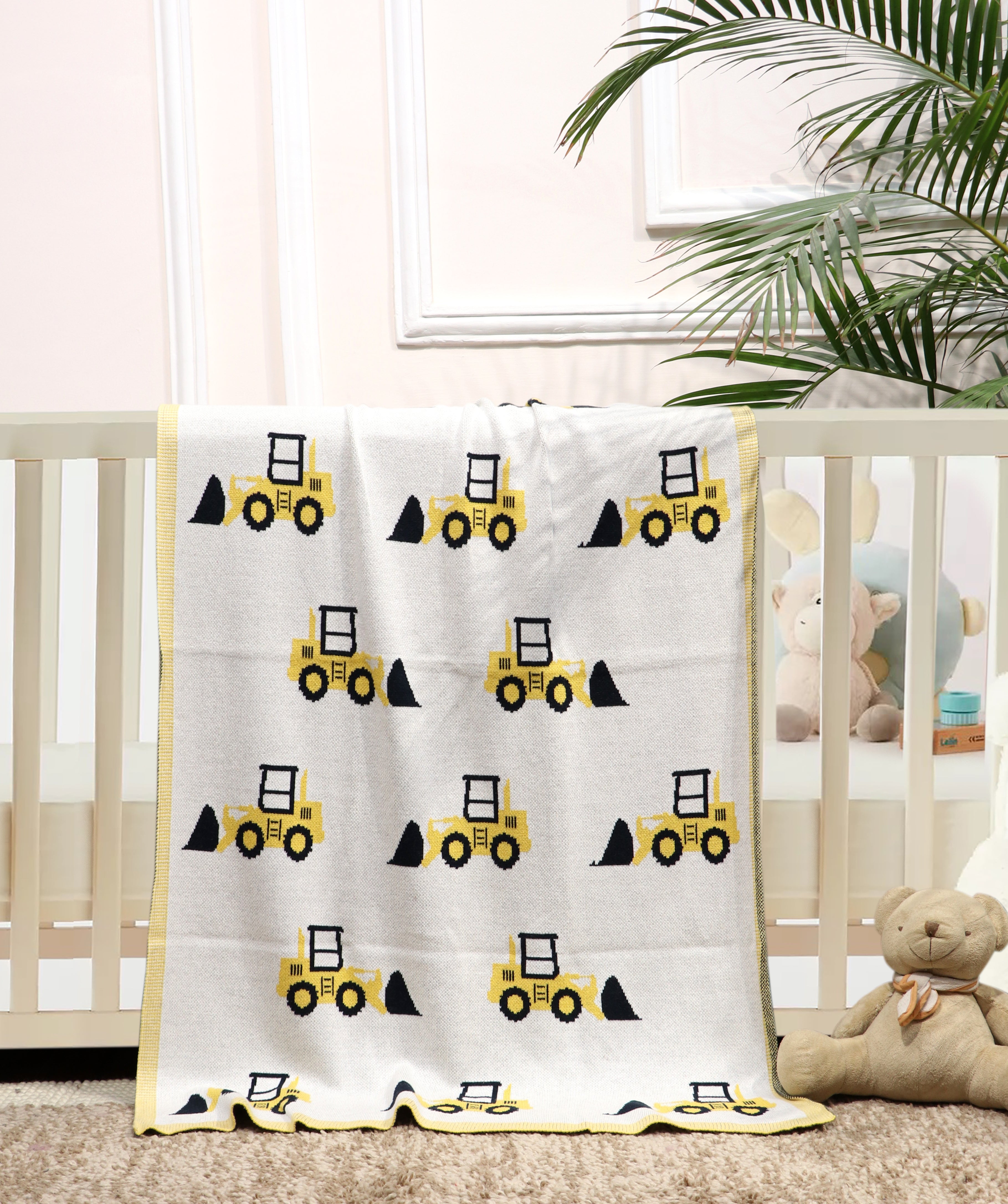 Fifth Element Yellow Digger Knitted Baby Blanket