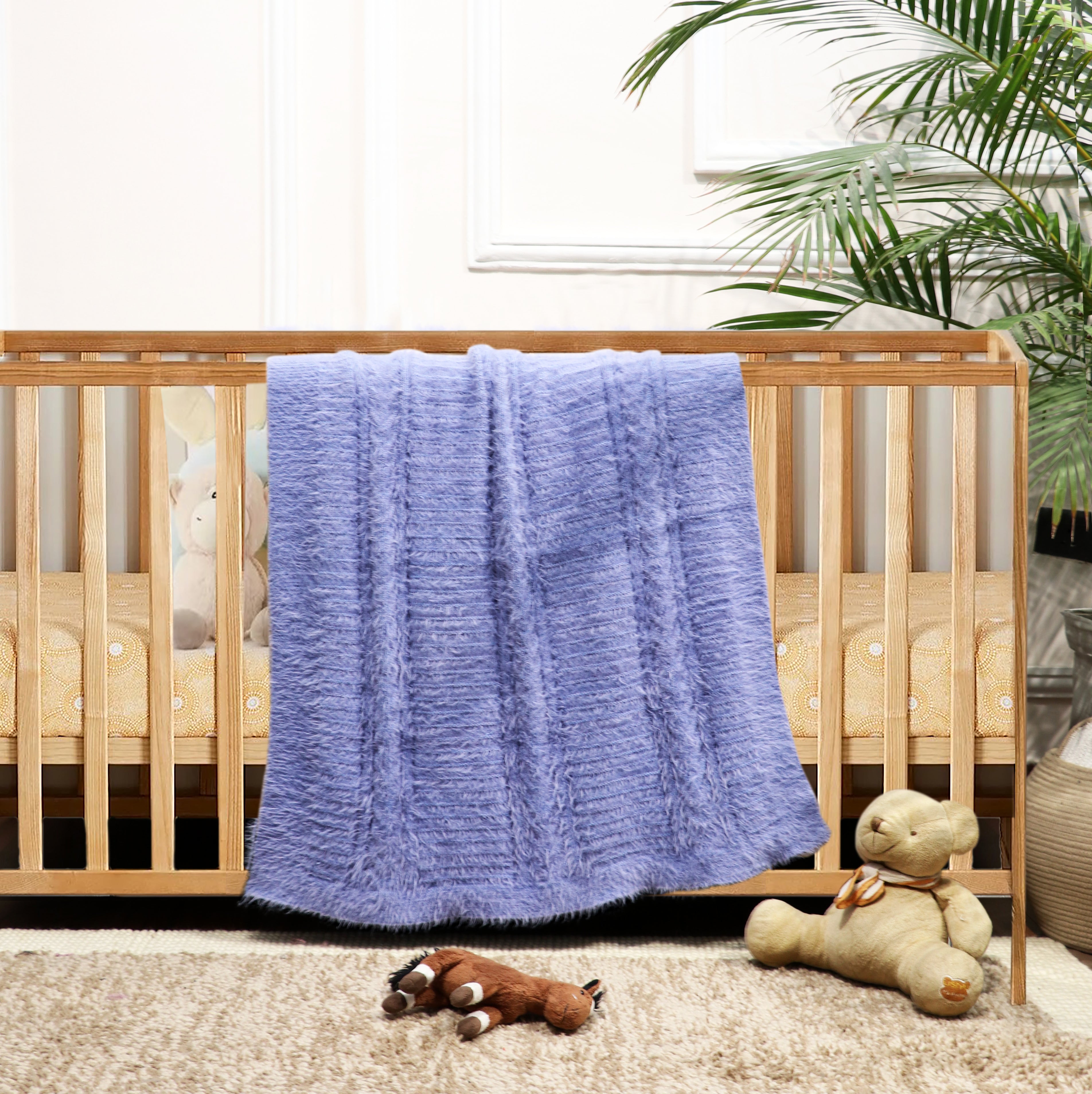 Blue & White Droplet Design Baby Blanket