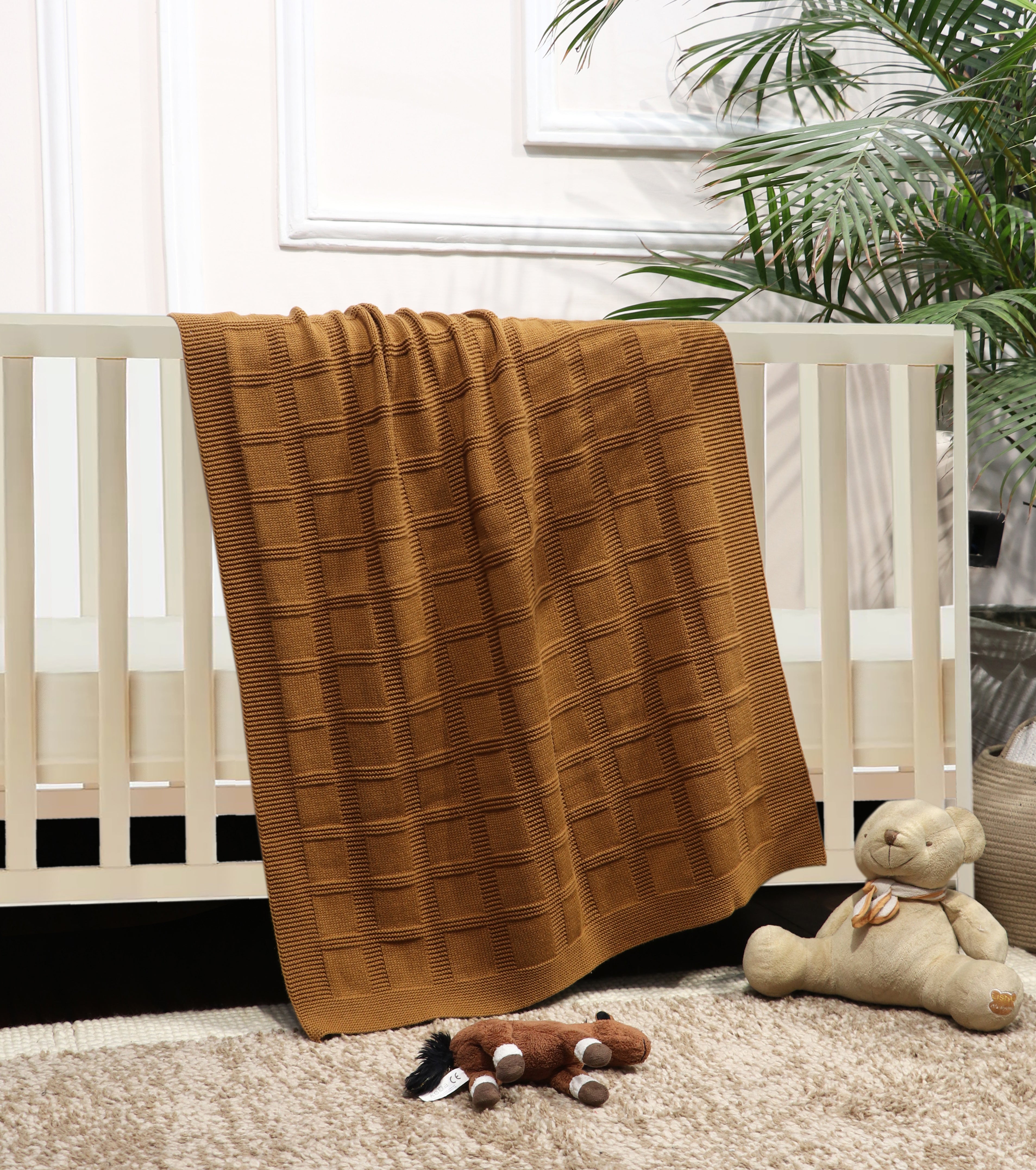 Brown Fifth Element Premium Knitted Baby Blanket