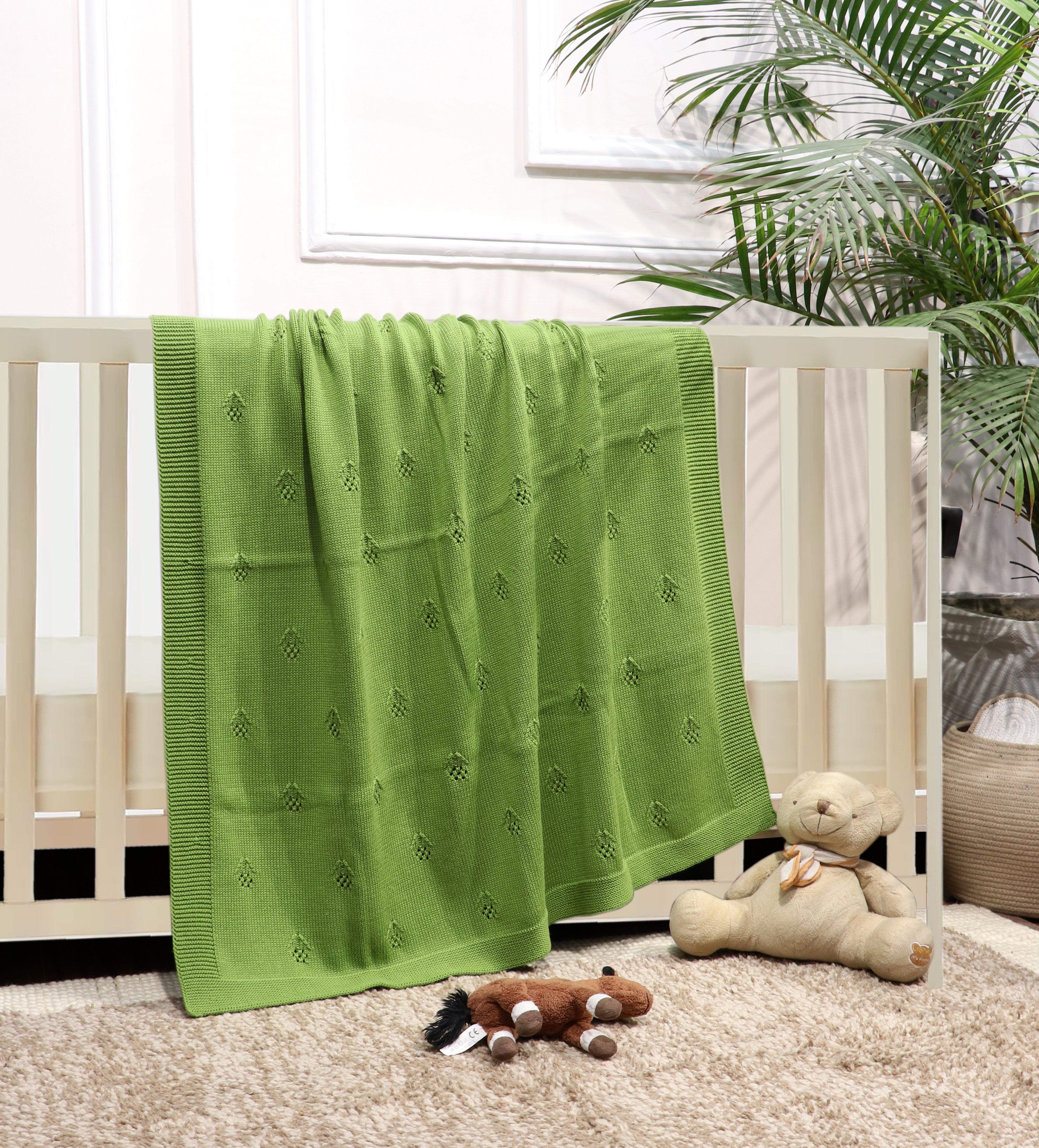 Green Fifth Element Premium Knitted Baby Blanket