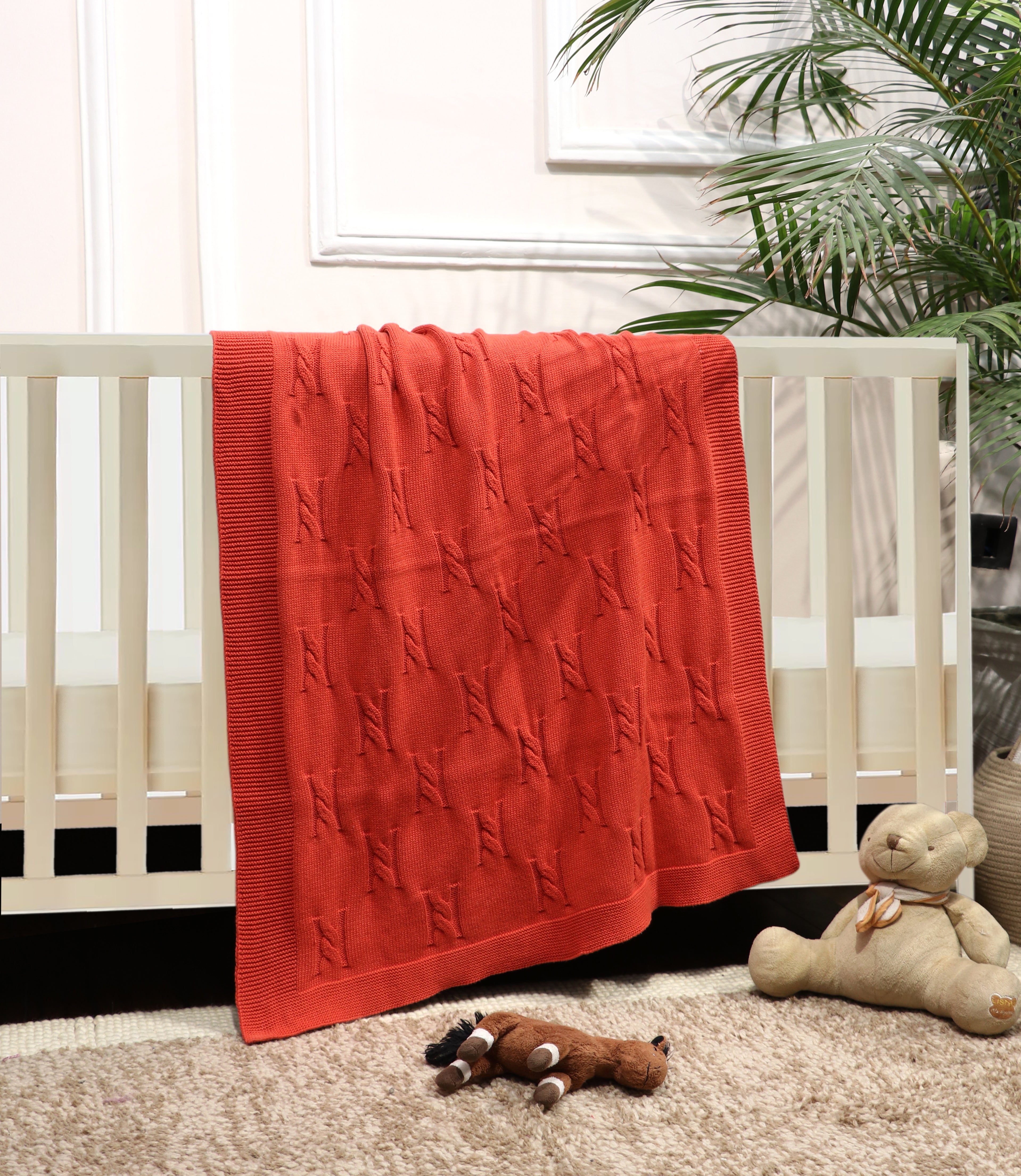 Red  Fifth Element Premium Knitted Baby Blanket