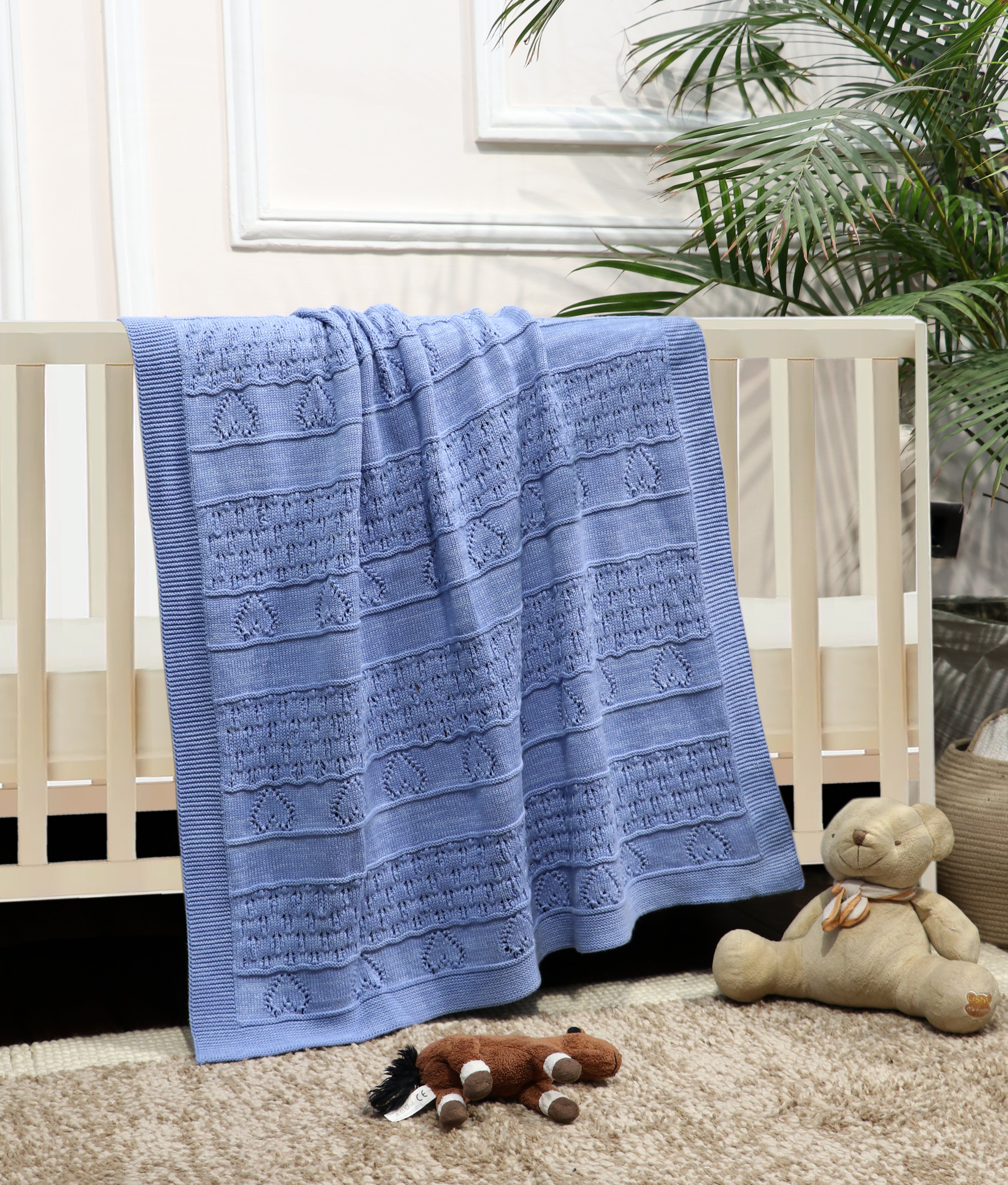 Fifth Element Blue Cloud Snuggle Knitted Baby Blanket