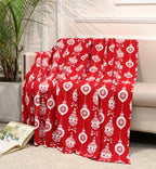 Fifth Element Classic Red Ornament Christmas Knit Throw