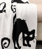 Fifth Element Halloween Black Cat Knit Throw