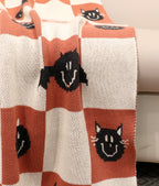 Fifth Element Happy Haunt Checkered Knit Throw