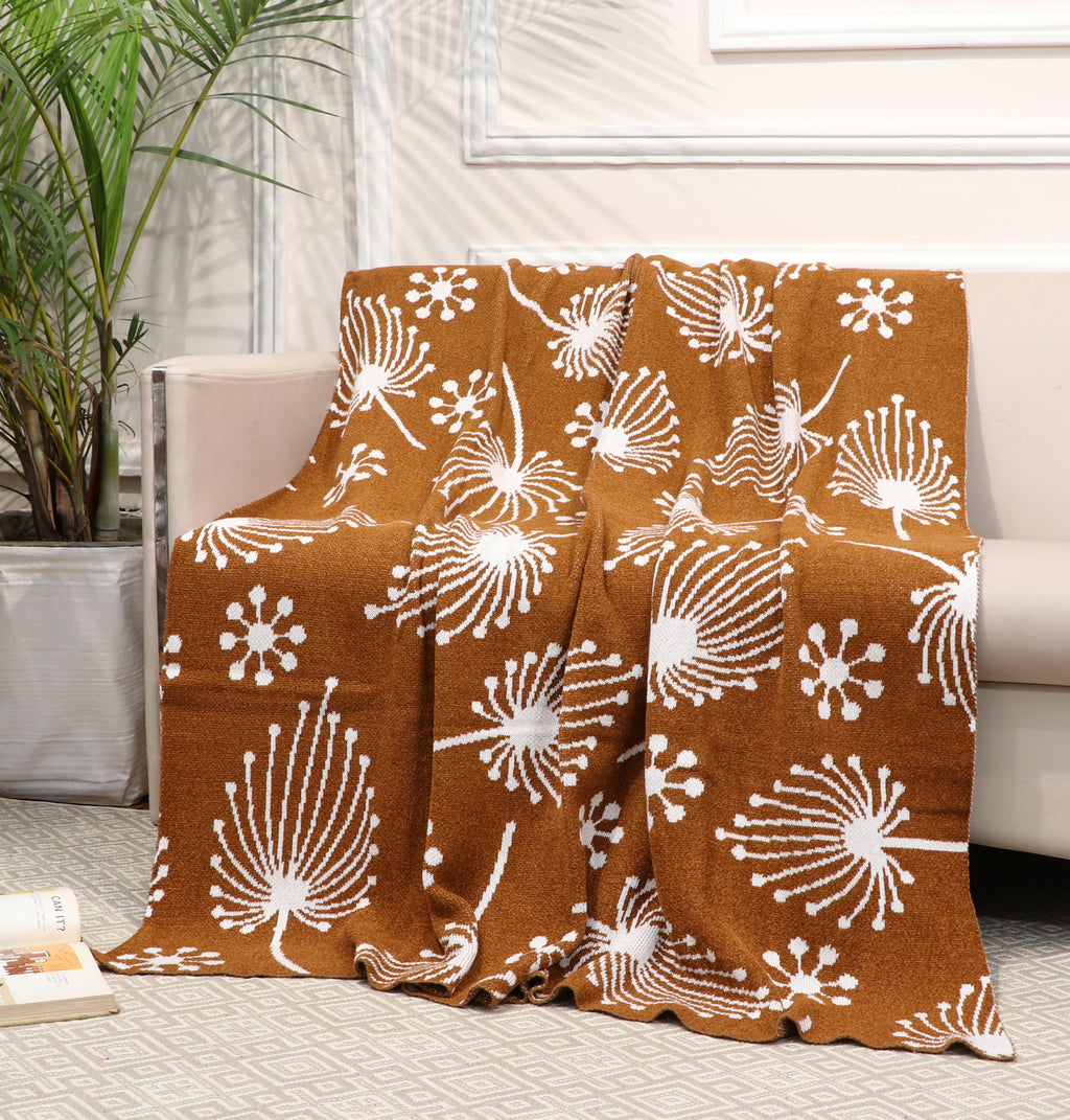 Fifth Element Brown Dandelion Cozy Throw