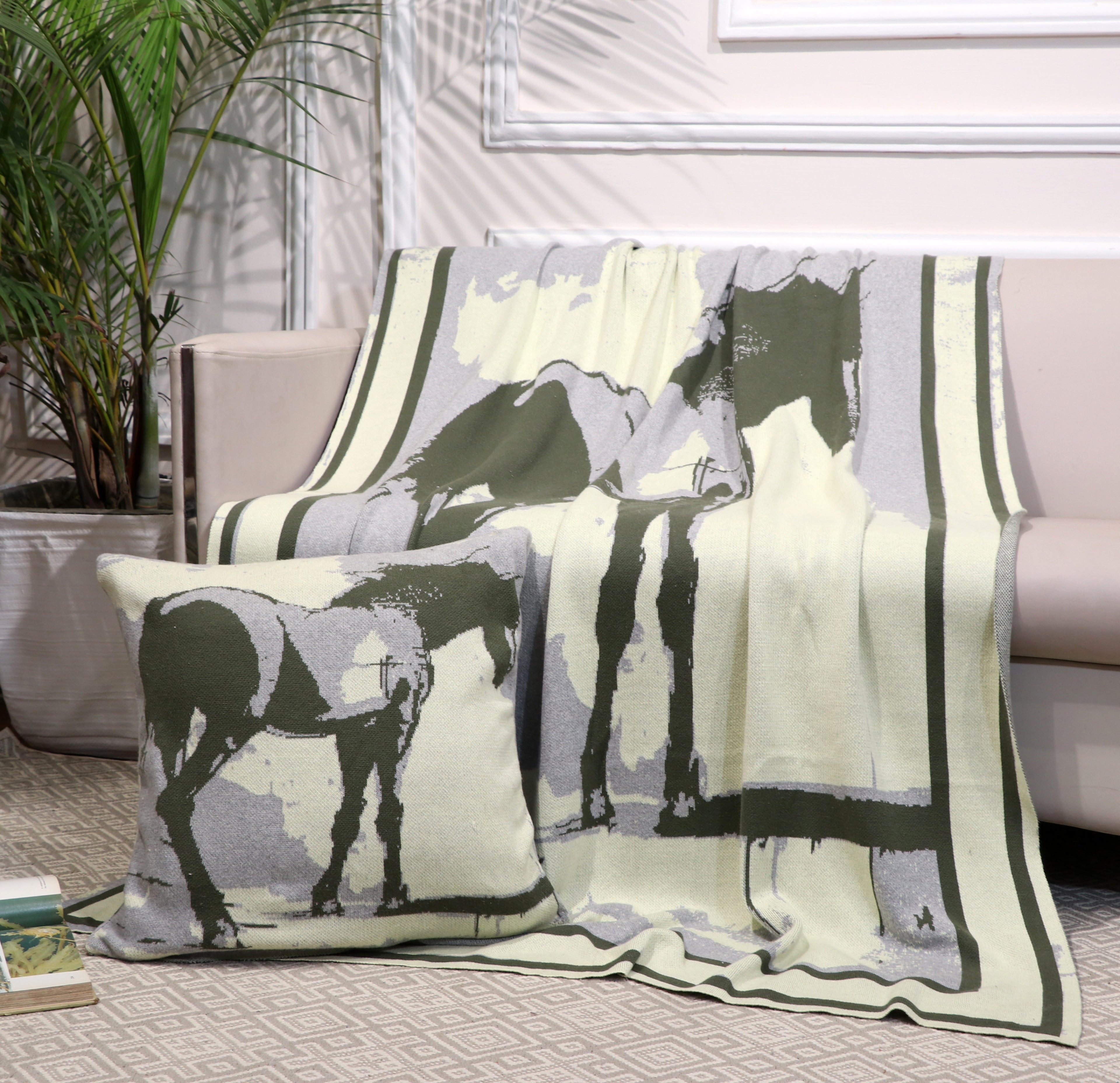 Fifth Element Majestic Horse Knitted Throw