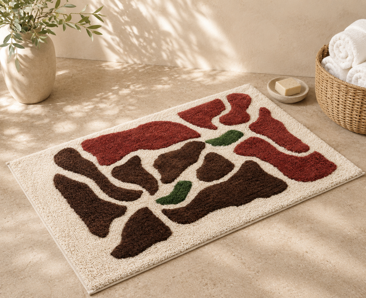 Abstract Patch Art Bath Mat