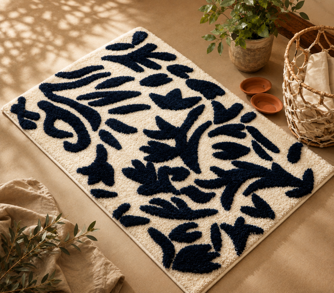 Abstract Ink Blot Bath Mat