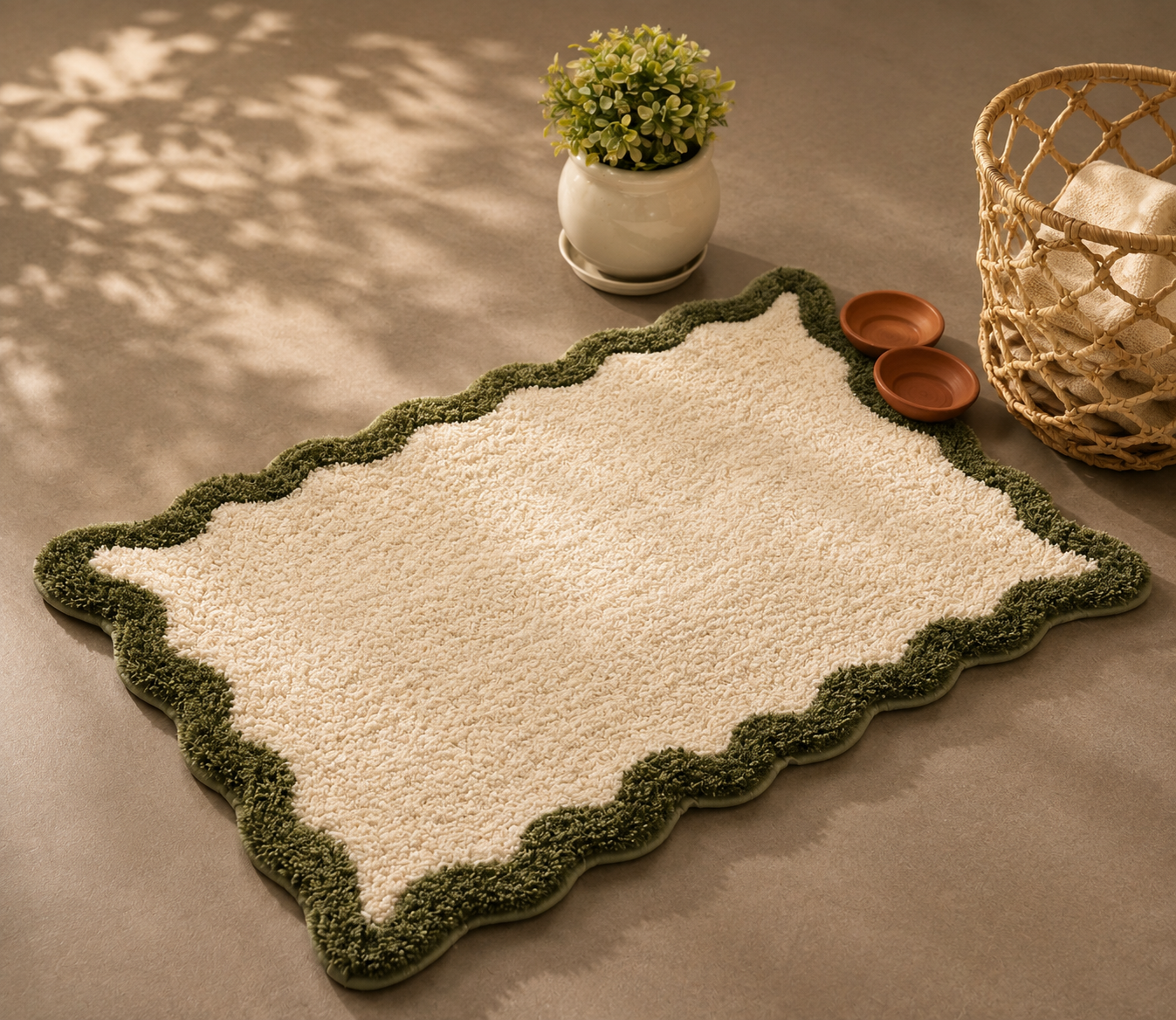 Forest Scallop Edge Bath Mat