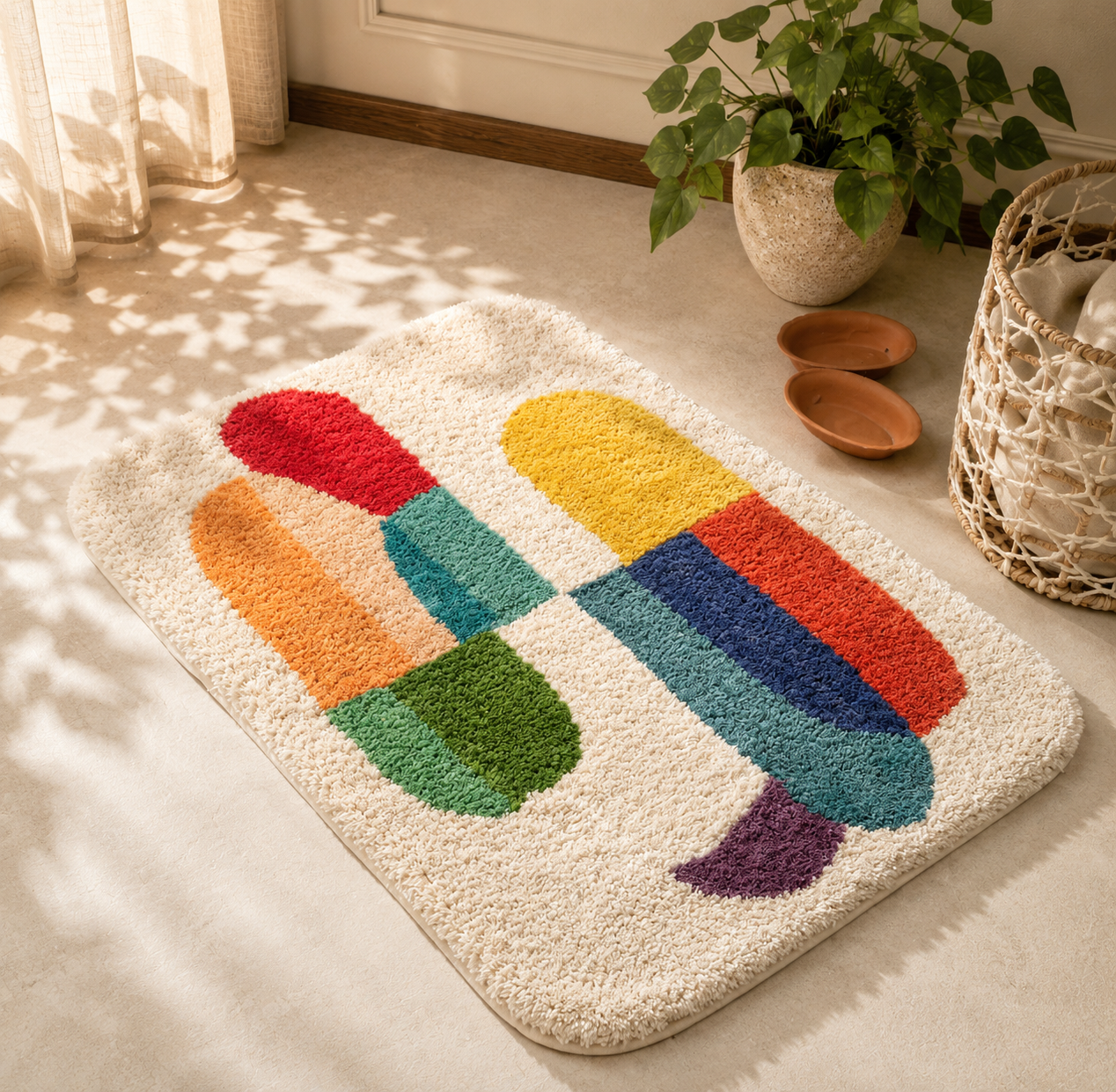 Colour Block Capsule Bath Mat
