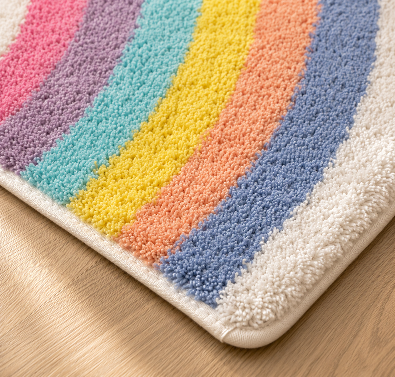 Pastel Rainbow Arc Bath Mat