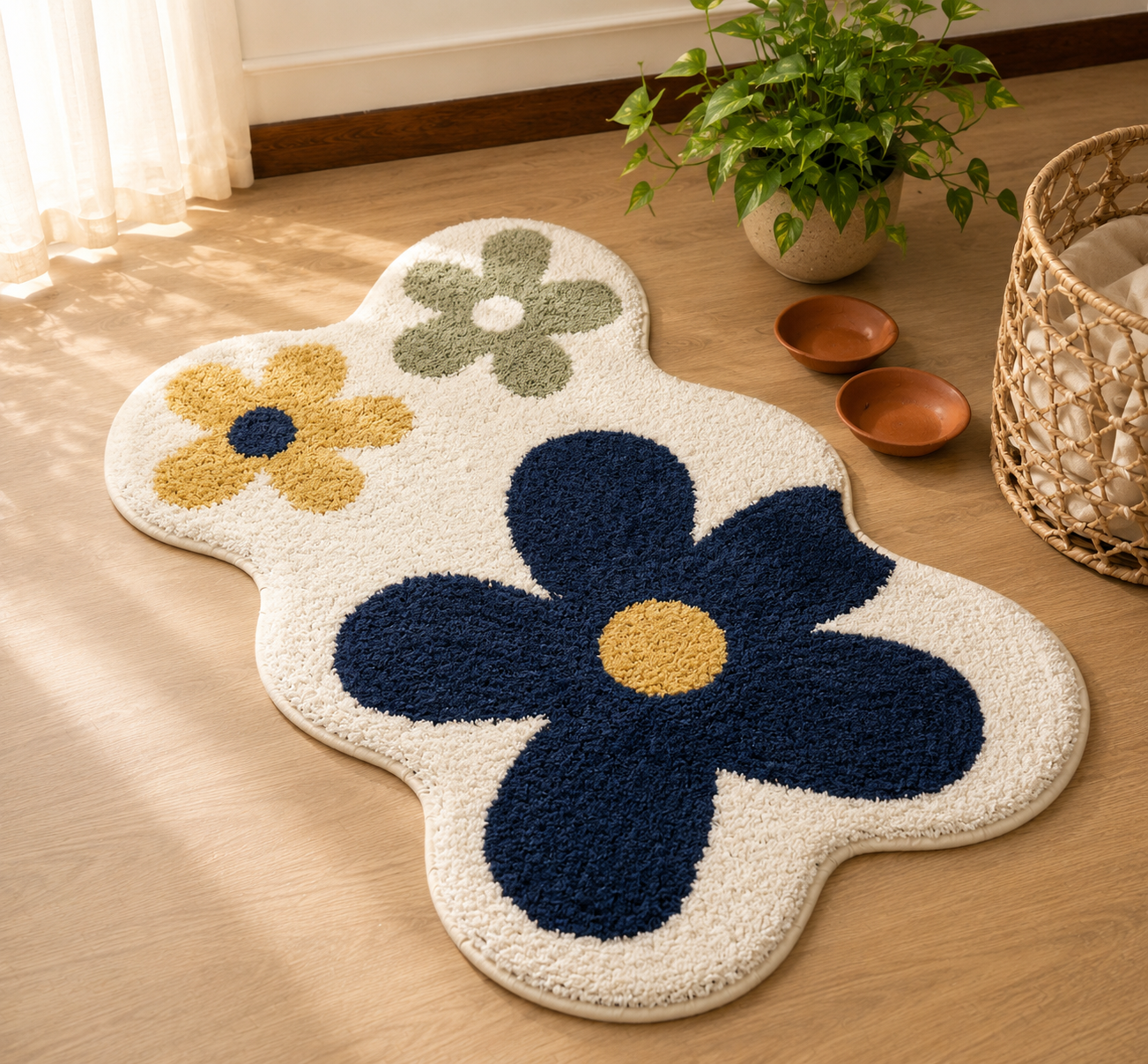 Floral Bloom Shaped Bath Mat