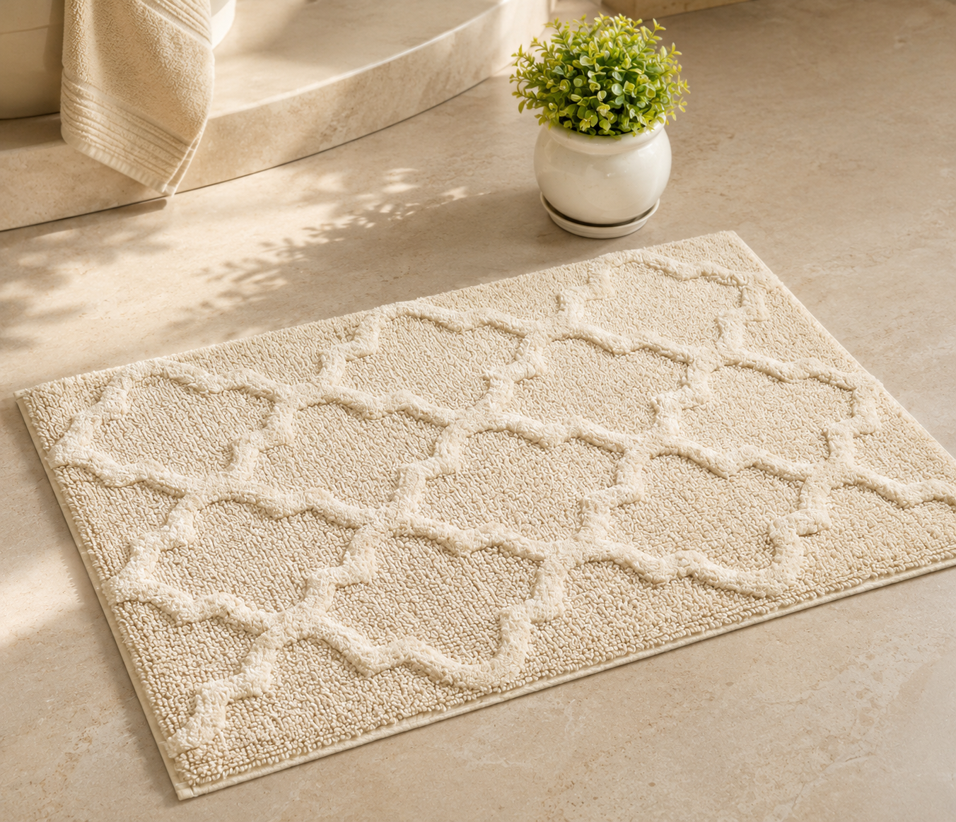 Luxe Wave Texture Bath Mat