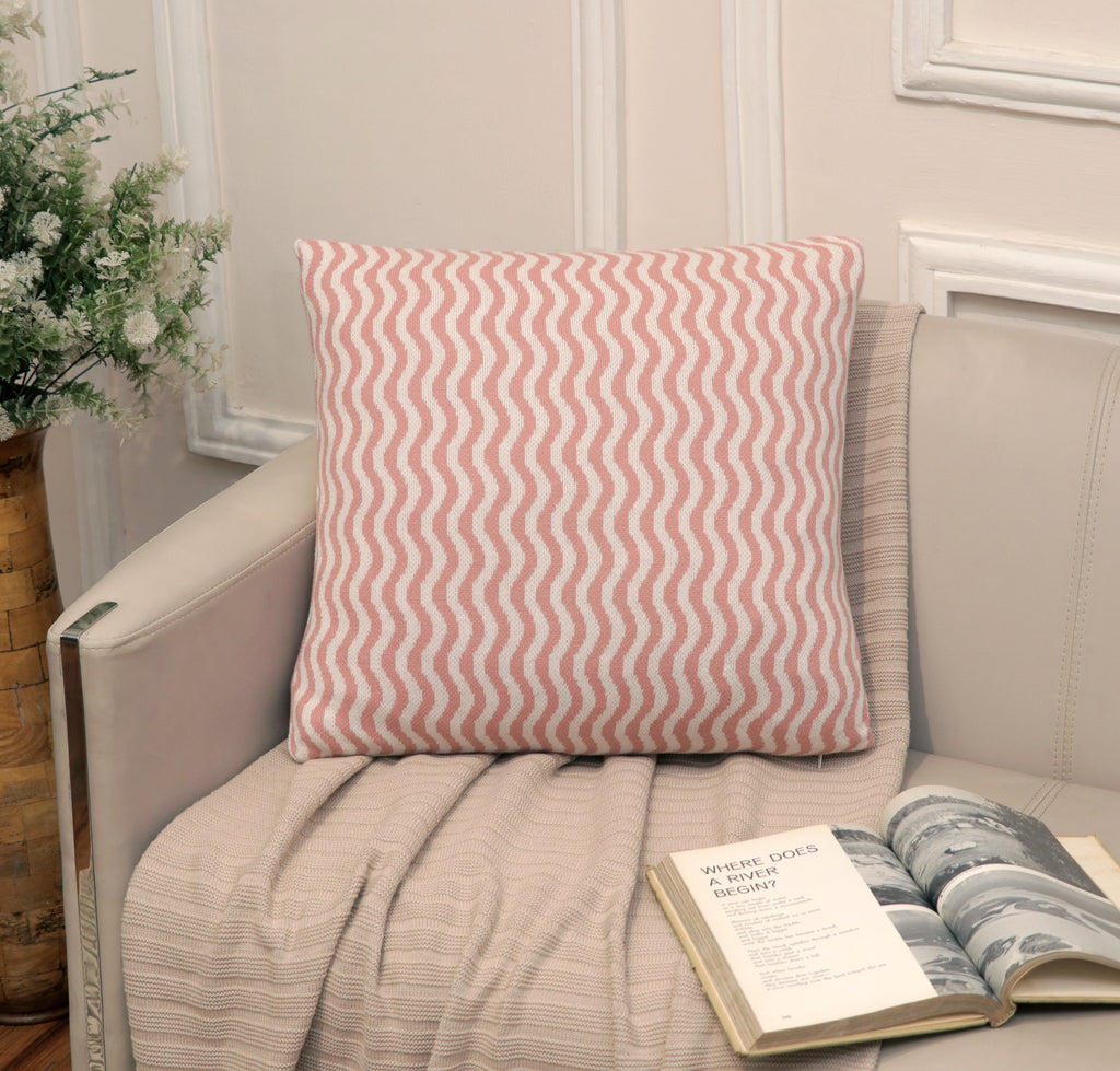 Fifth Element Pink Wave Knit Cushion