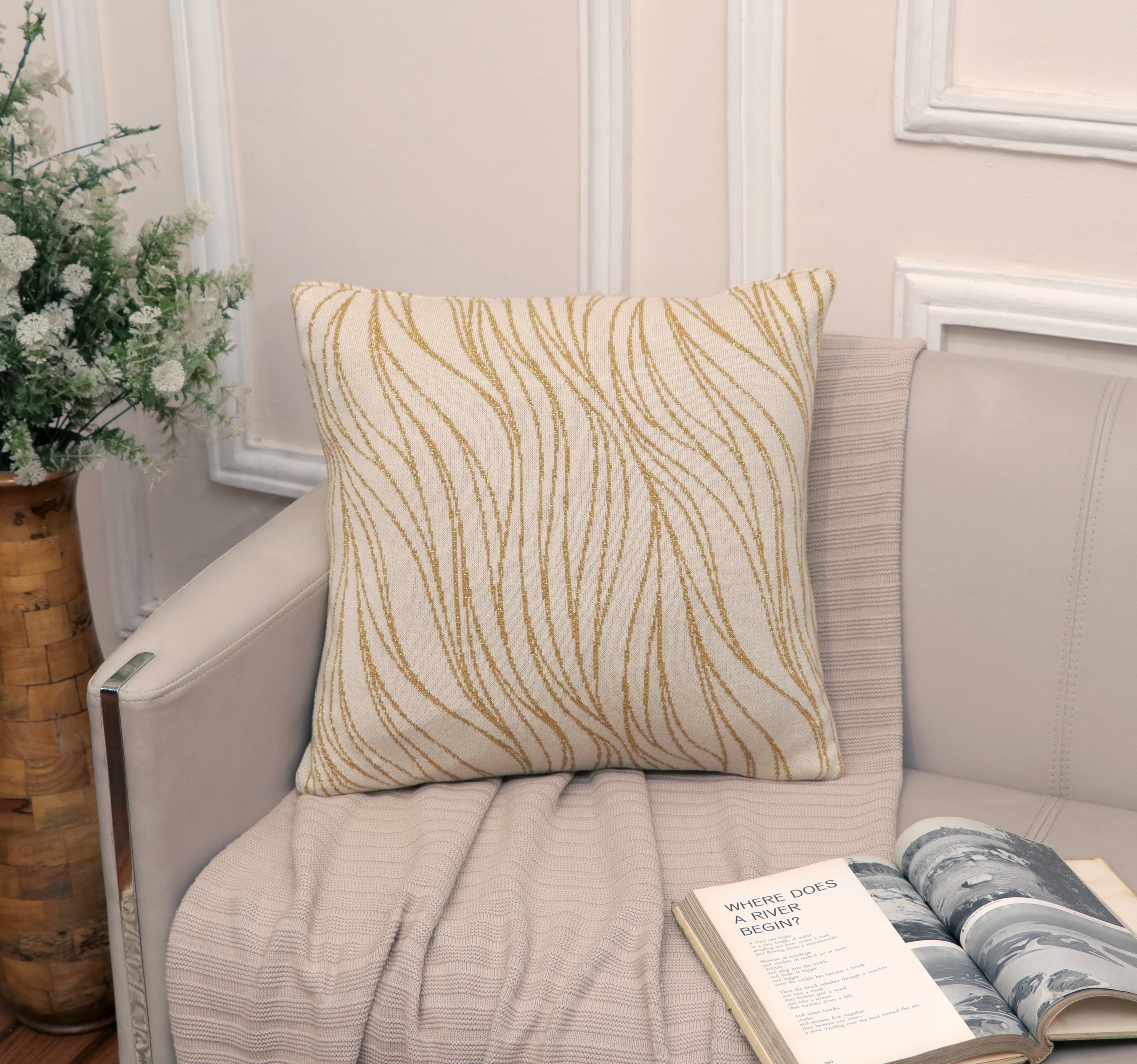 Fifth Element Golden Wave Knit Cushion