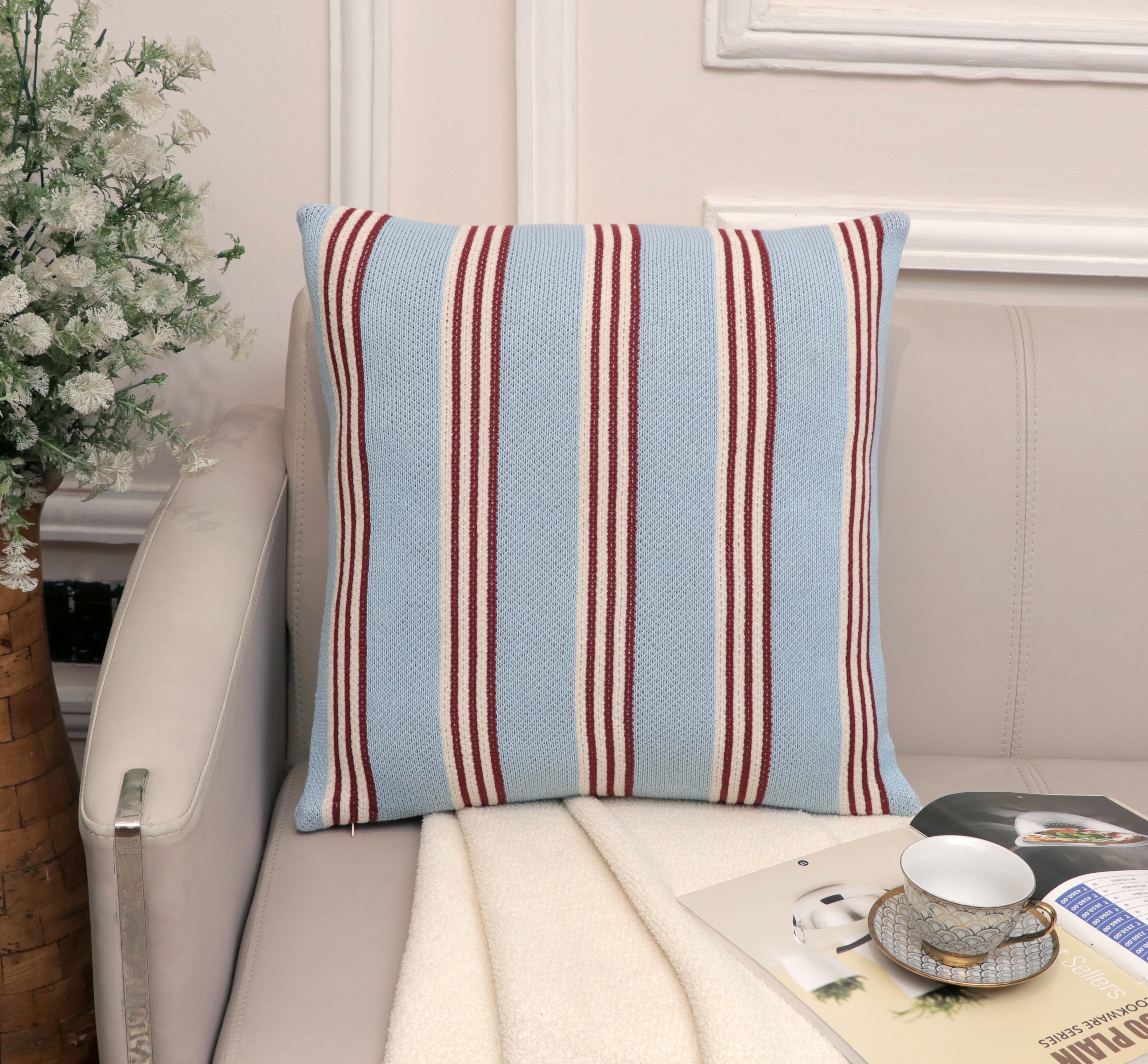 Fifth Element Classic Sky Striped Knitted Cushion