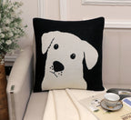 Fifth Element Monochrome Dog Knitted Cushion