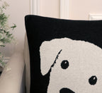 Fifth Element Monochrome Dog Knitted Cushion