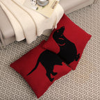 Fifth Element Red & Black Dog Knitted Cushion