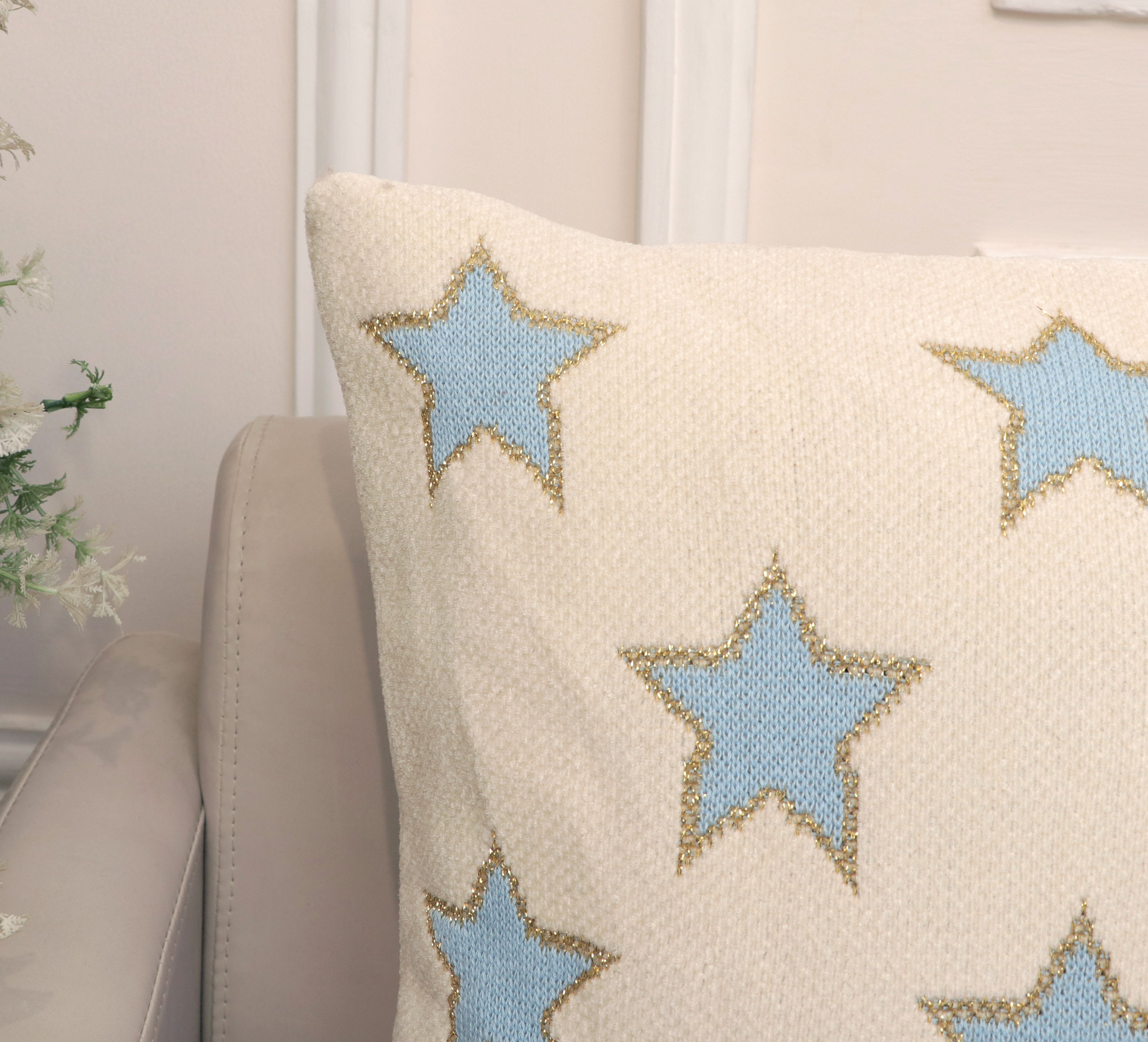 Fifth Element Blue Star Pattern Cushion