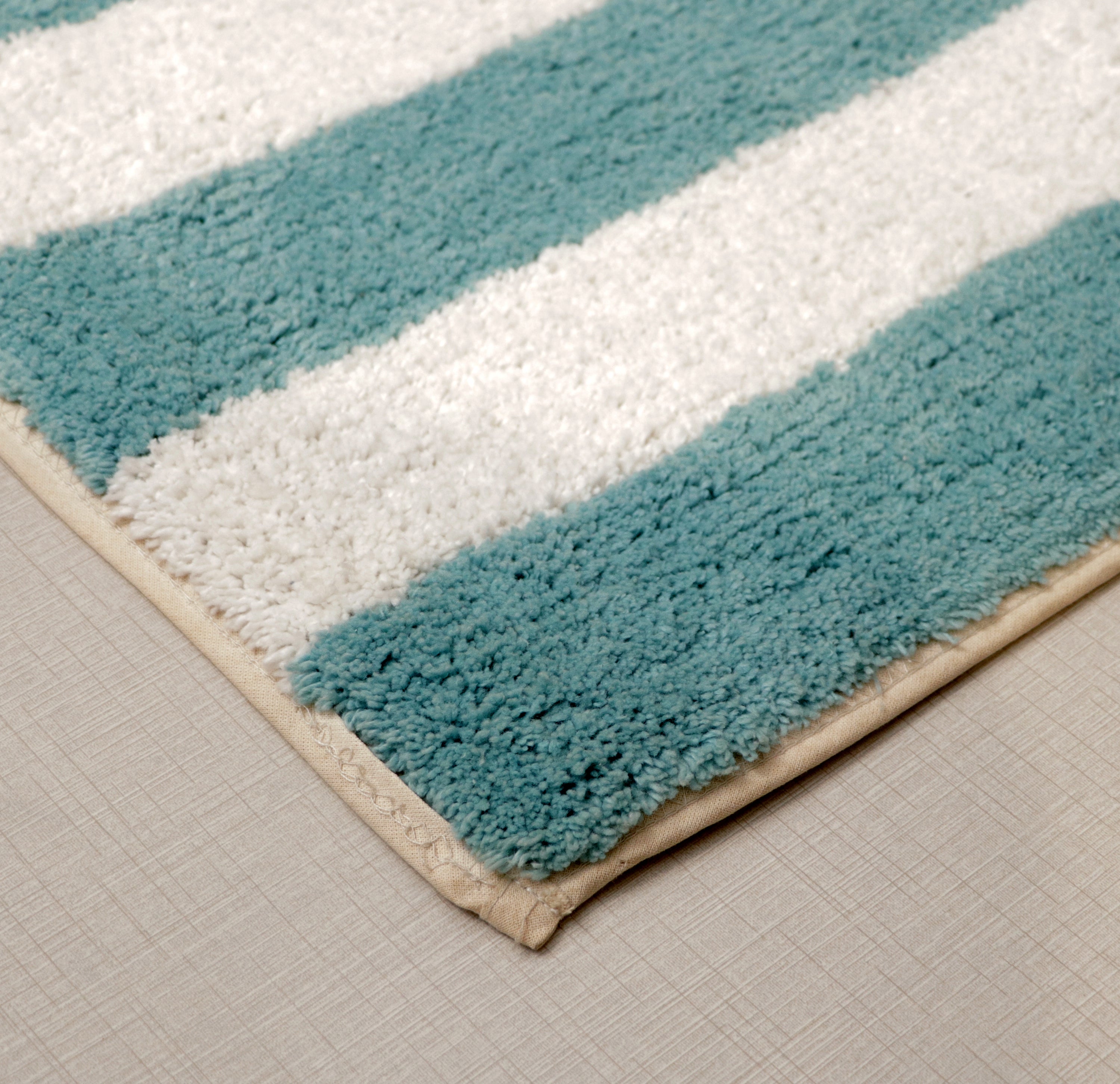 Fifth Element Coastal Stripe Aqua Bath Mat