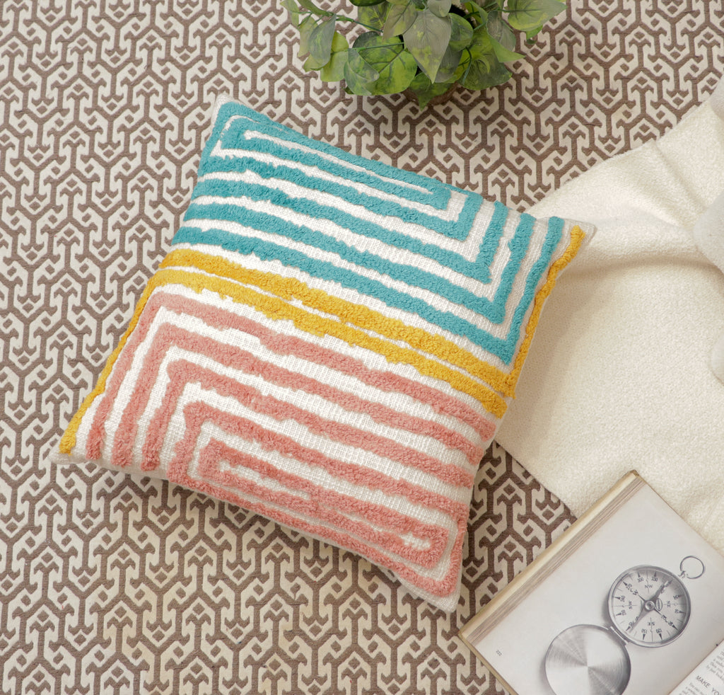 Fifth Element Pastel Maze Textured Cushion