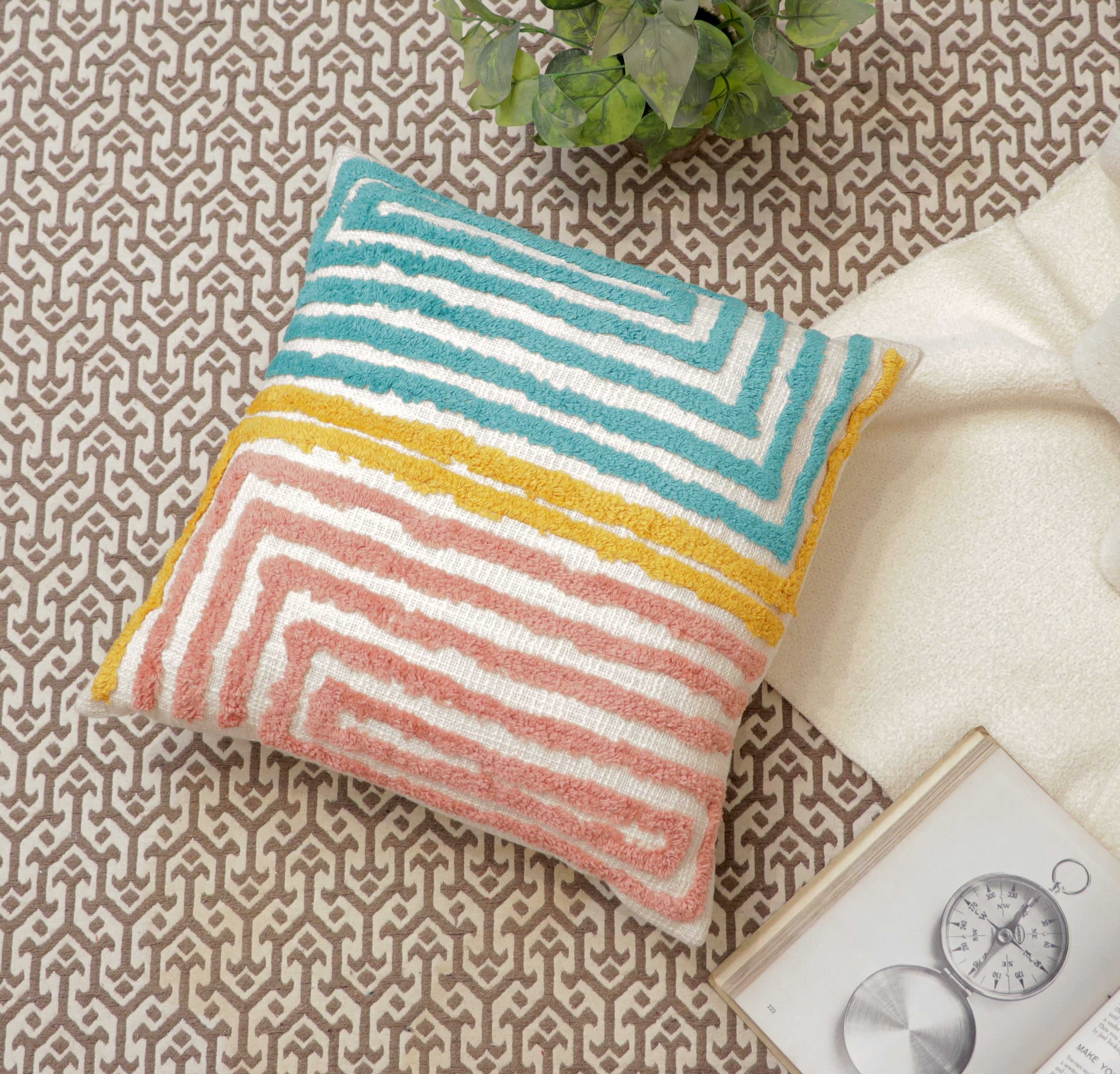 Fifth Element Pastel Maze Textured Cushion