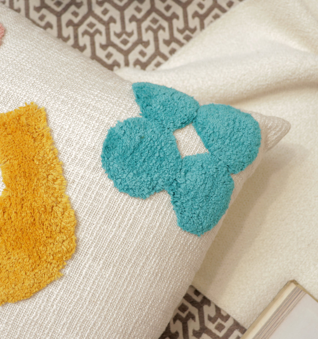 Fifth Element Multi-Color Tufted Decorative Cushion