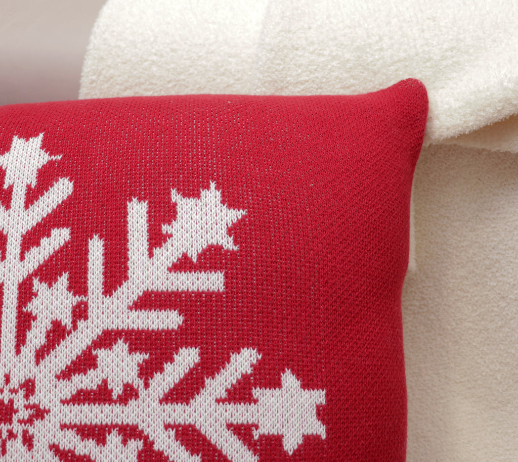 Fifth Element Red Snowflake Christmas Cushion