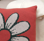 Fifth Element Red Daisy Bloom Knitted Cushion