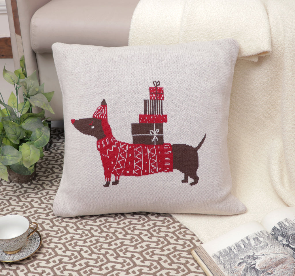 Fifth Element Festive Dachshund Cushion