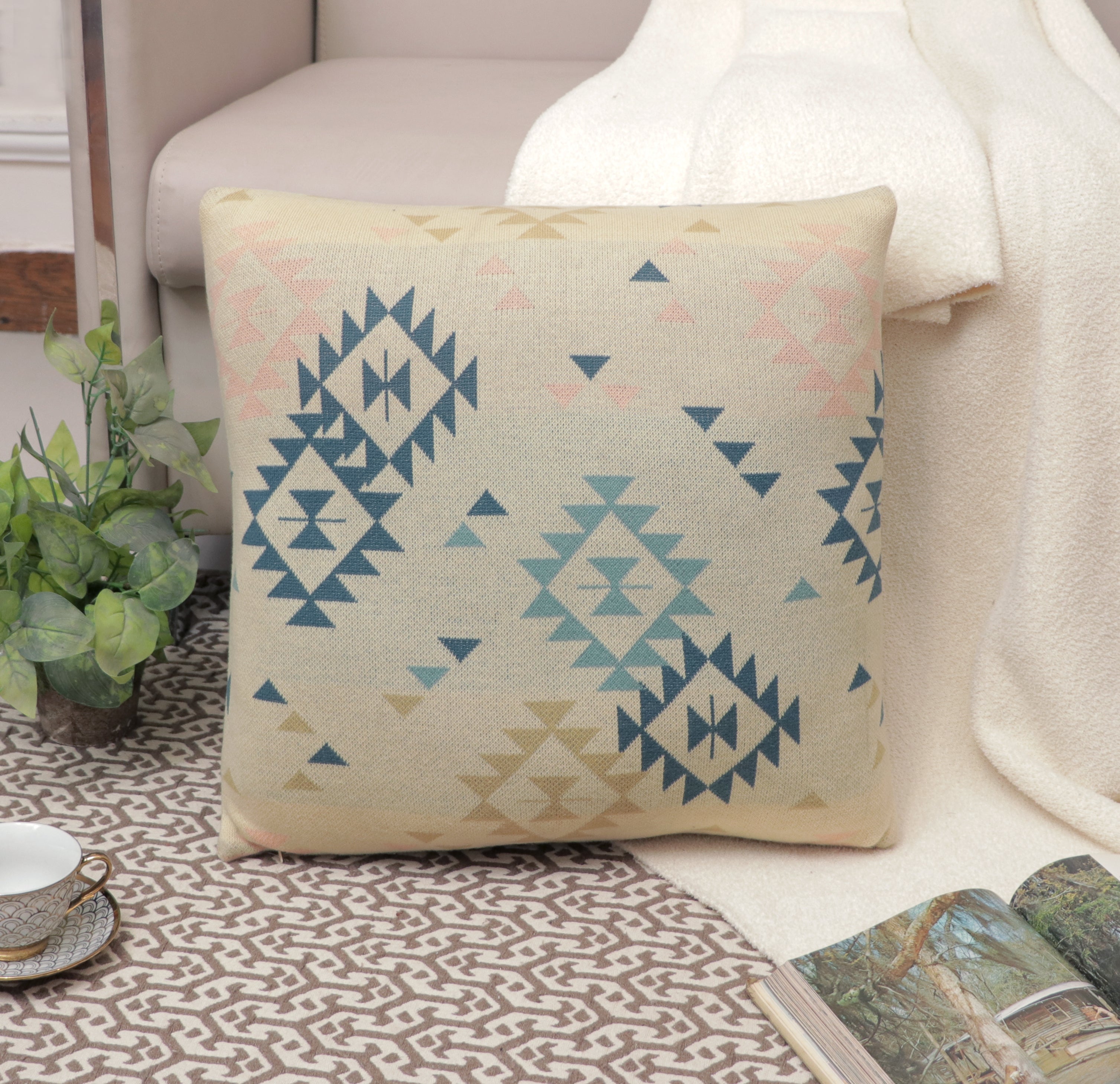 Fifth Element Soft Pastel Geometric Cushion